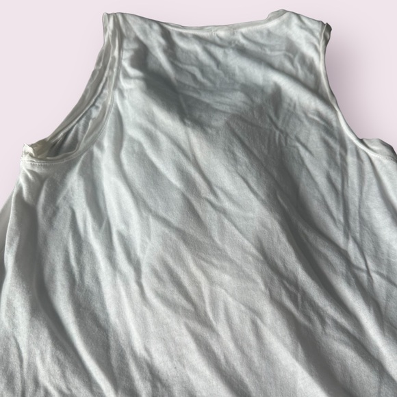 Women’s J. Crew White Ruffle Button Front Tank Top Cotton Poly Blend Sz Medium - Picture 11 of 11